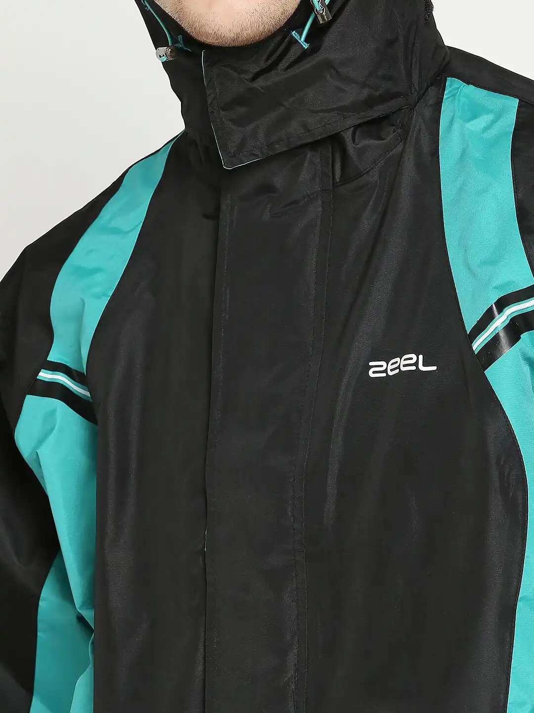Buy Zeel Plus Size Colourblocked Hood Rain Jacket - Rain Jacket