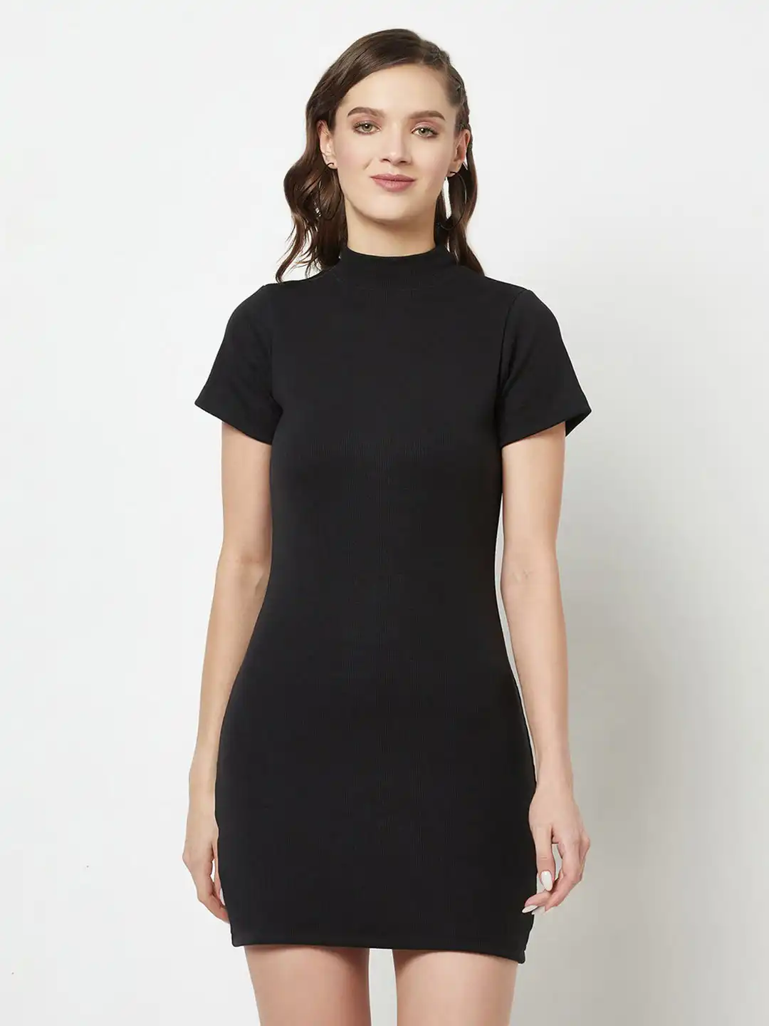 semi formal black dress Chanel Black Padded Shimmery Short Sleeve Bodycon Mini Dress with CC L –  Sellier main image 0