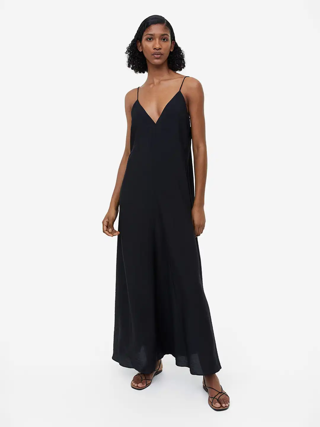 hm a line maxi dress Women's Green/Patterned A-line maxi dress