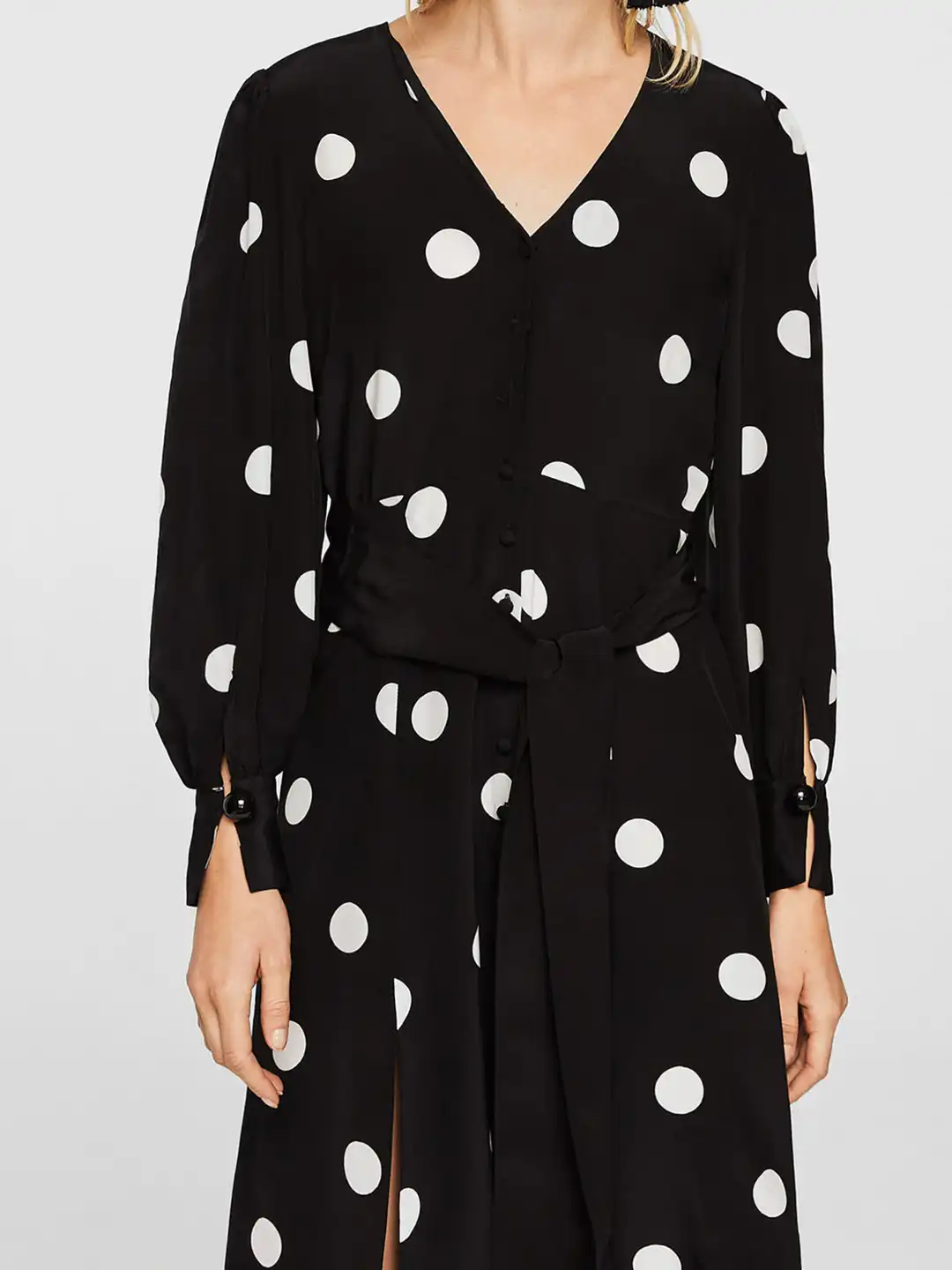 mango polka dot dress long sleeve Mango Polka Dot Long Sleeve Maxi Dress in White
