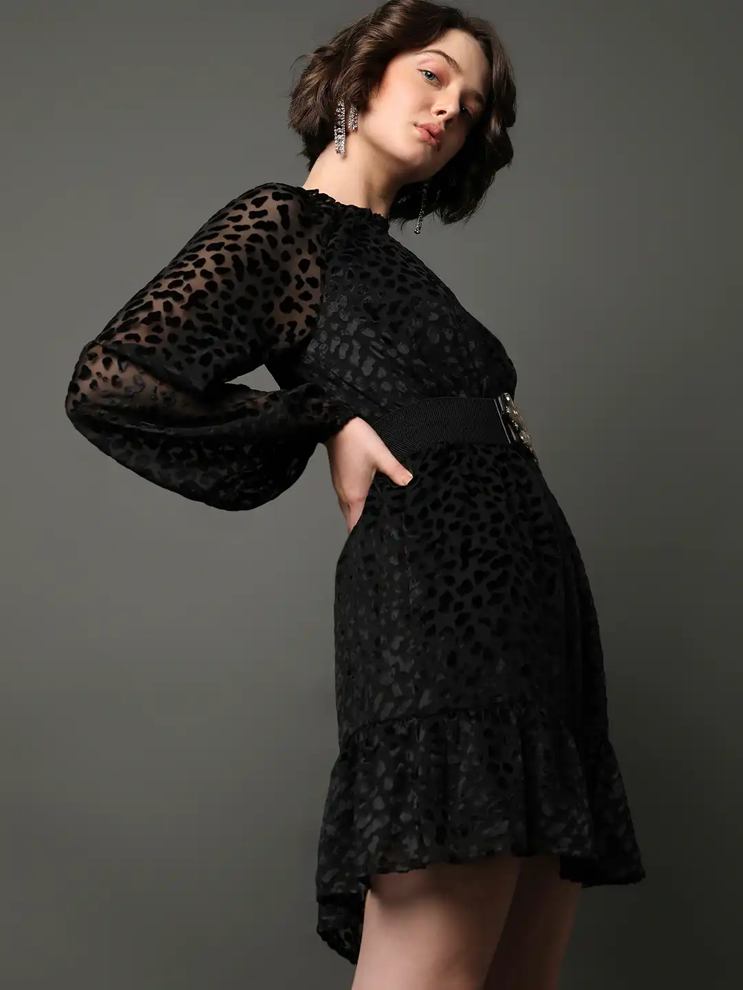 Buy Vero Moda Self Design Raglan Sleeves Tiered A-Line Dress - Dresses for  Women 23940658 | Myntra