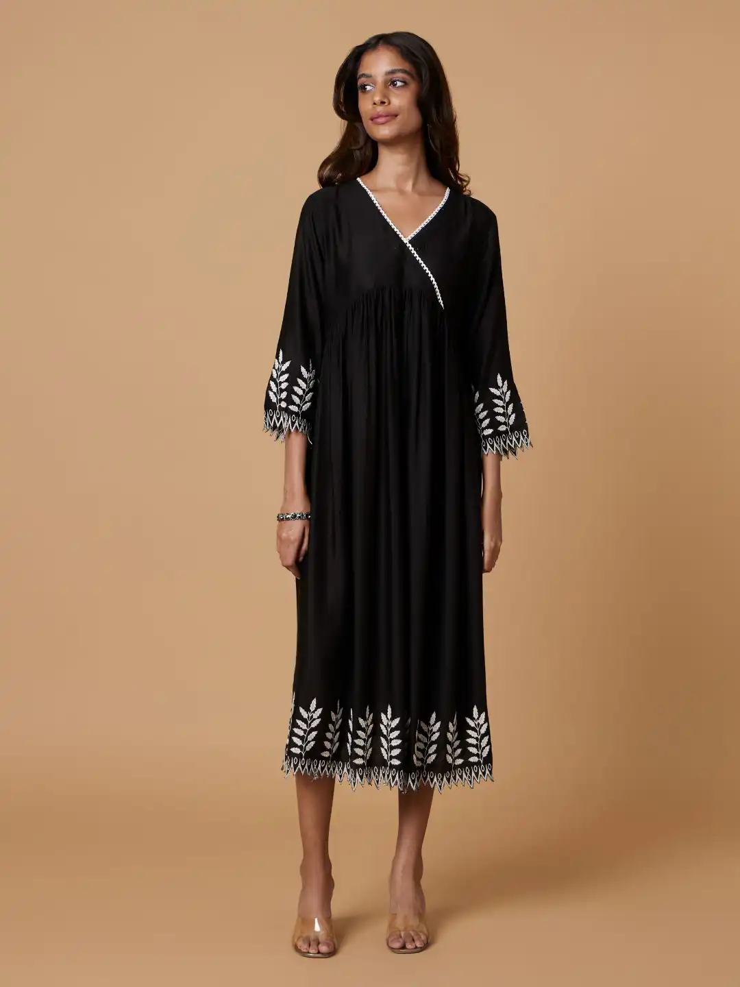 bombay designer dresses Bombay Paisley by Westside Off-White Crochet Design A-Line Dress