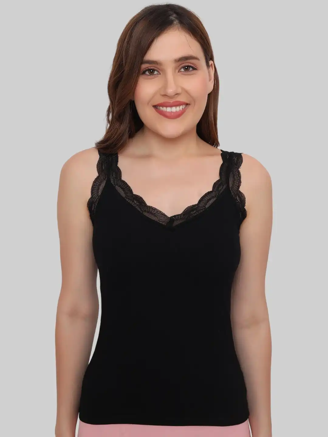 Buy PLUMBURY Removable Padded Seamless Lace Trim Camisole