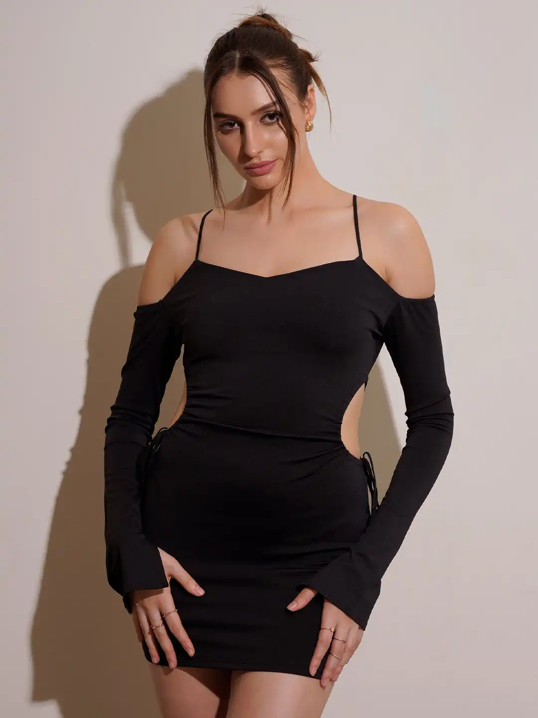 mini dress dress shoulder cut Buy Outcast Shoulder Straps Cold-Shoulder Cut-Outs Bodycon Mini Dress  Dresses for Women 24076004 Myntra