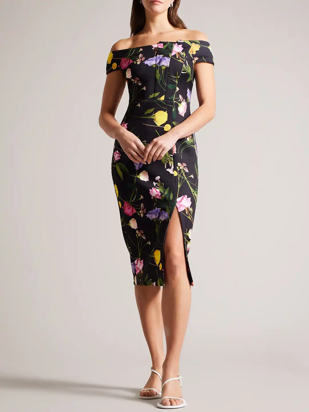 Buy Ted Baker Floral Printed Off-Shoulder Bodycon Midi Dress - Dresses for  Women 24090456 | Myntra