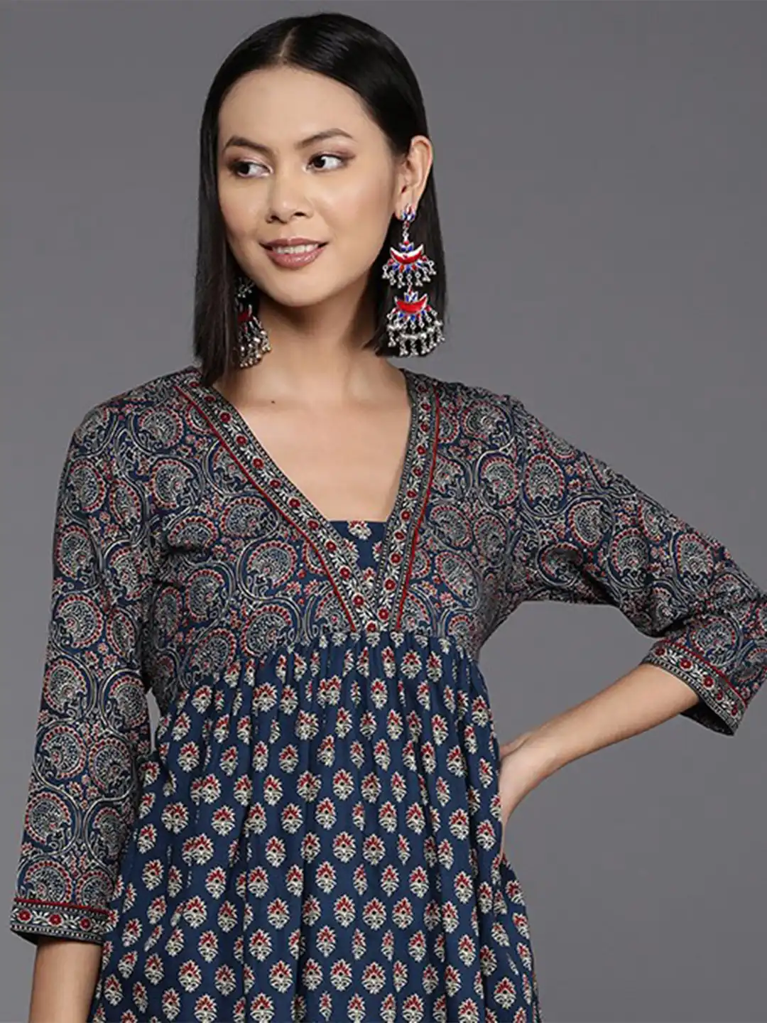 alia cut dress myntra Buy Varanga Jaipuri Printed Alia Cut Flared Pure Cotton Kurta - Kurtas for  Women 24128076