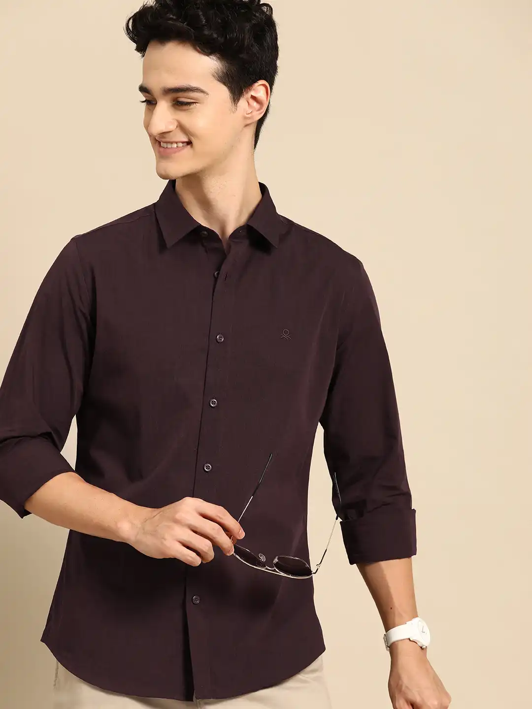 United Colors Of Benetton Camicia Uomo Slim Fit In Popeline Stretch – Fantasia A Righe - 5