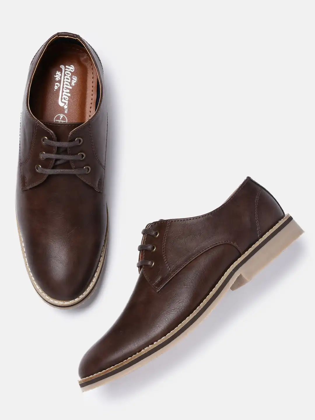 Buy Roadster Men Brown Derby Shoes - Casual Shoes for Men 2445055