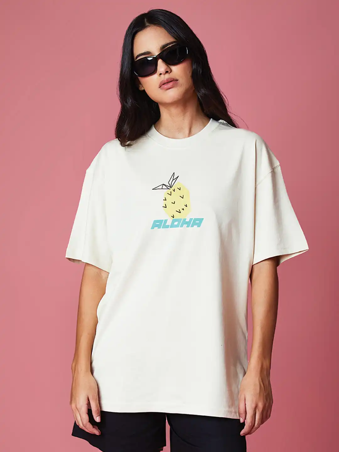 Buy Bonkers Corner Typographic Printed Oversized Cotton T-shirt