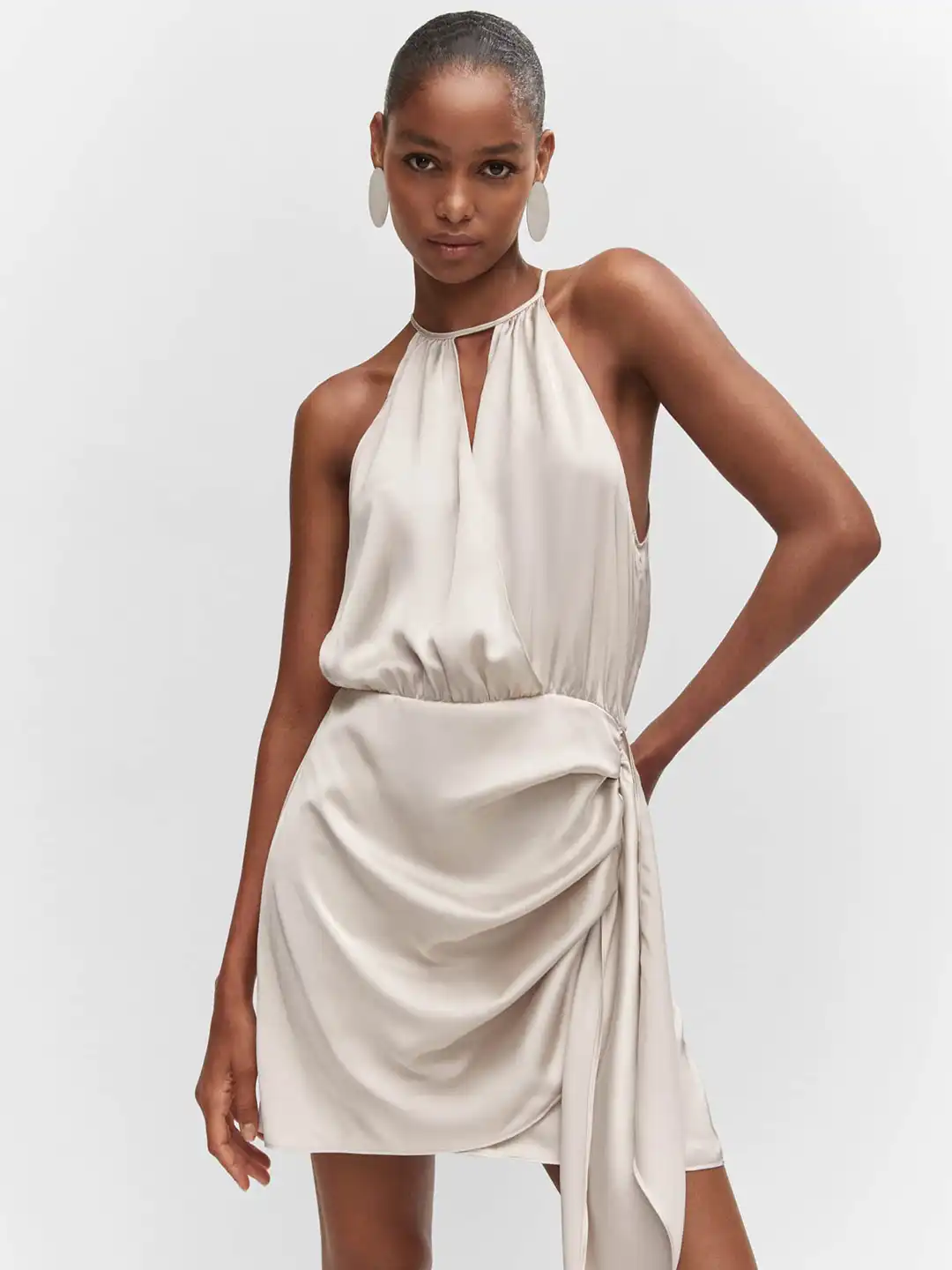 Buy MANGO Keyhole Neck Wrap Mini Dress - Dresses for Women