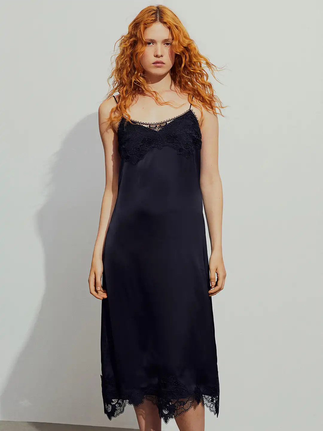 Buy H&M Lace-Trimmed Slip Dresses - Dresses for Women 24521314 | Myntra