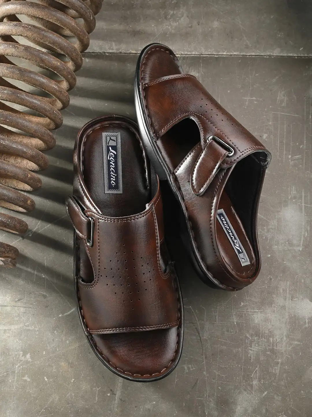 Buy LEONCINO Men Perforated Comfort Sandals - Sandals for Men
