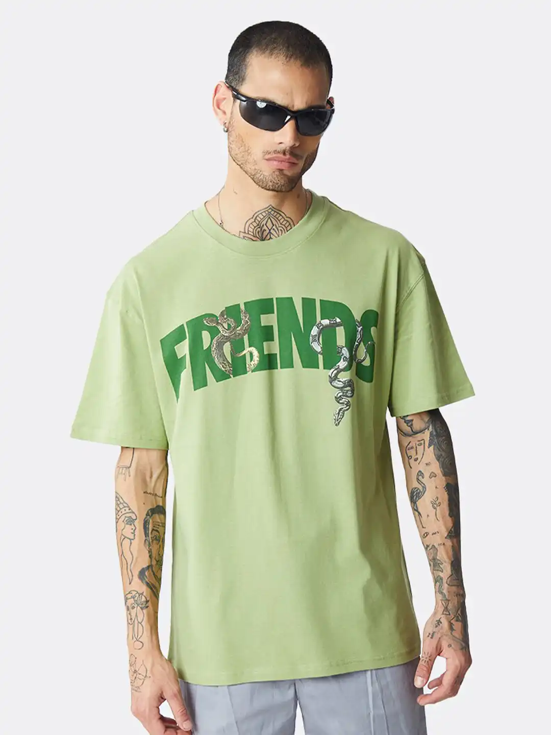 Buy Bonkers Corner Green Typography Printed Oversized T-shirt