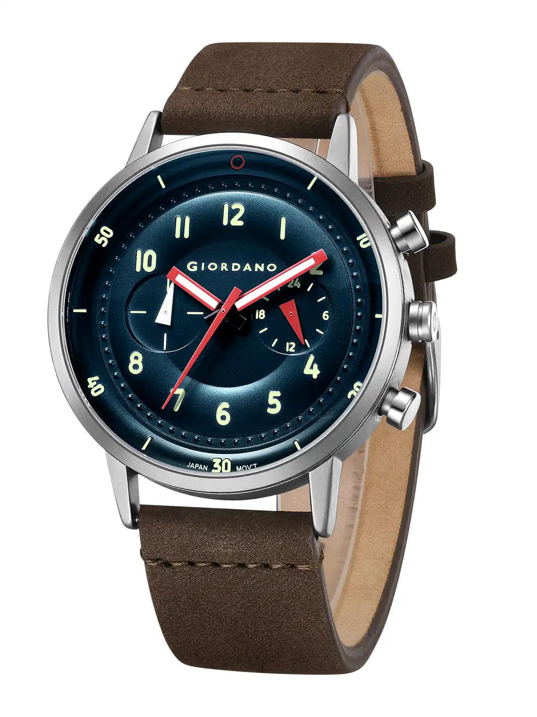 Buy GIORDANO Men Printed Dial & Leather Straps Analogue Watch GZ