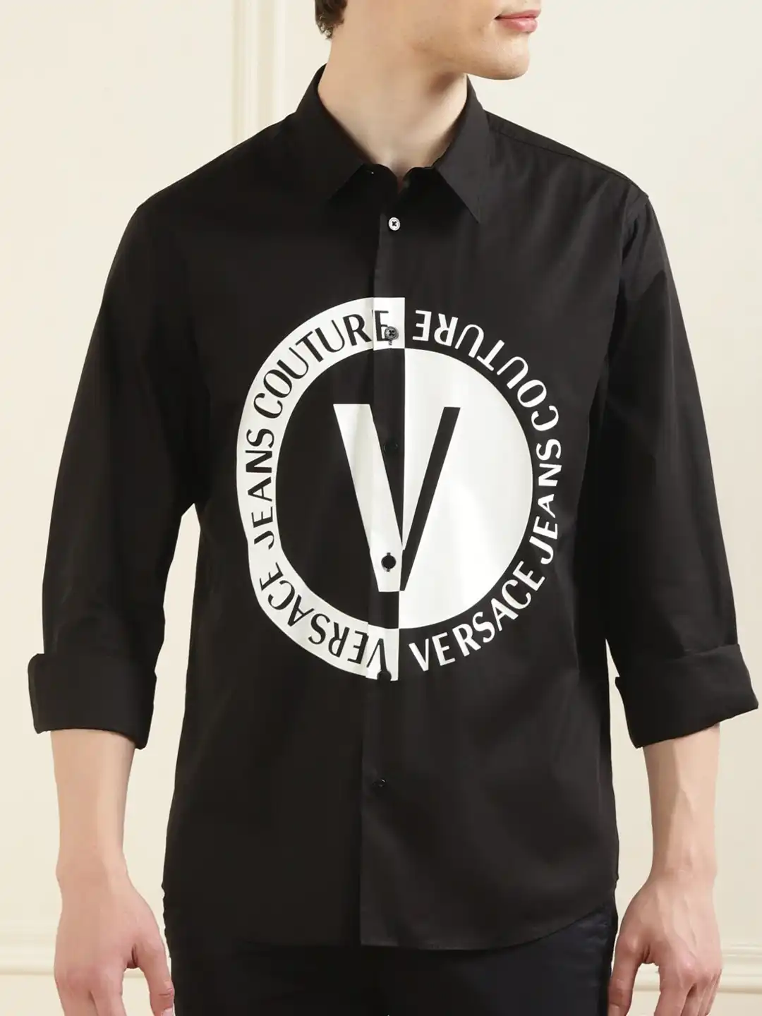 Buy Versace Jeans Couture Typography Printed Pure Cotton Casual