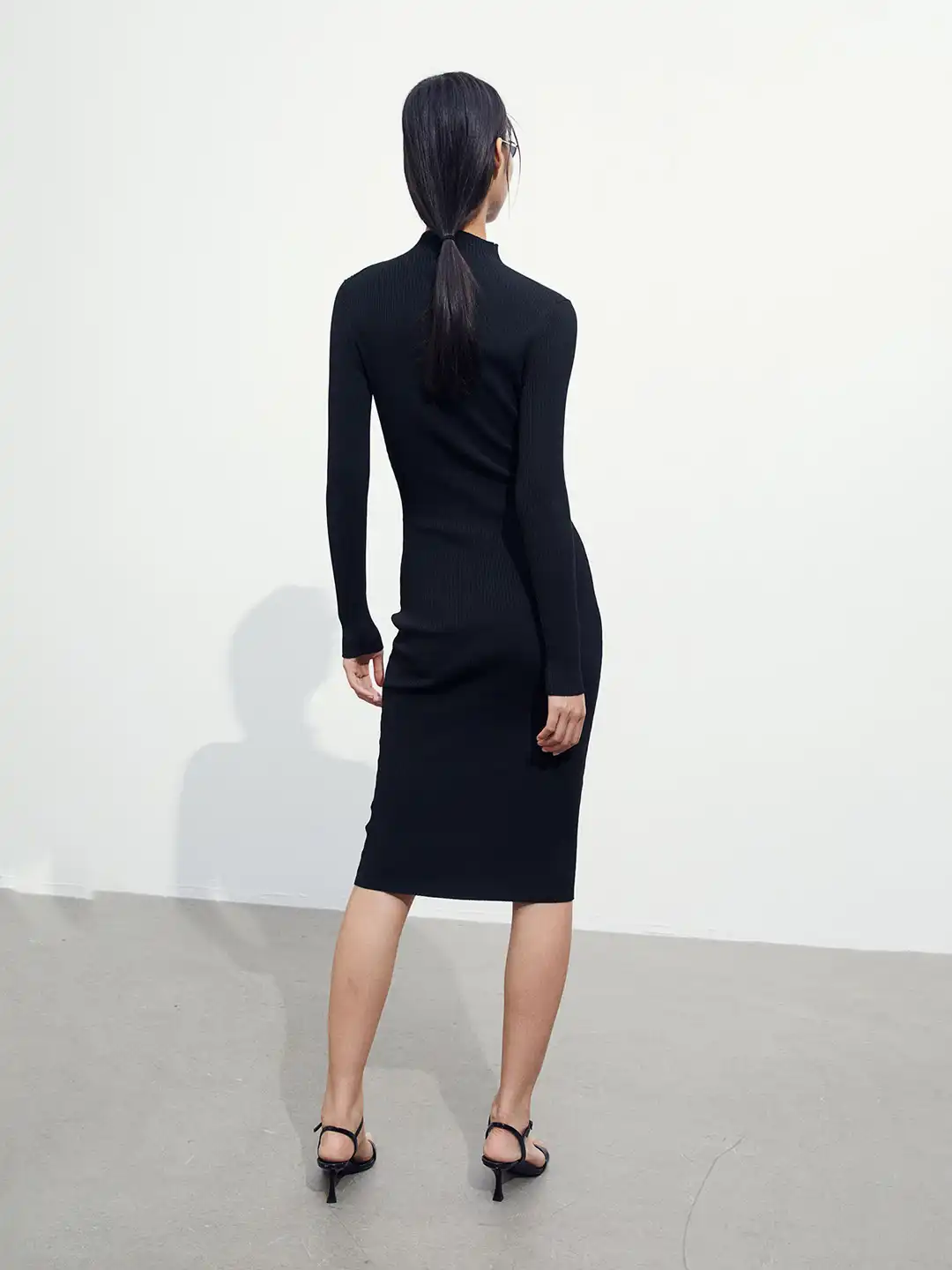h&m knit turtleneck dress H&M Dress Extra Small Black Swearter Knit Turtleneck Short Sleeve Wool Womens