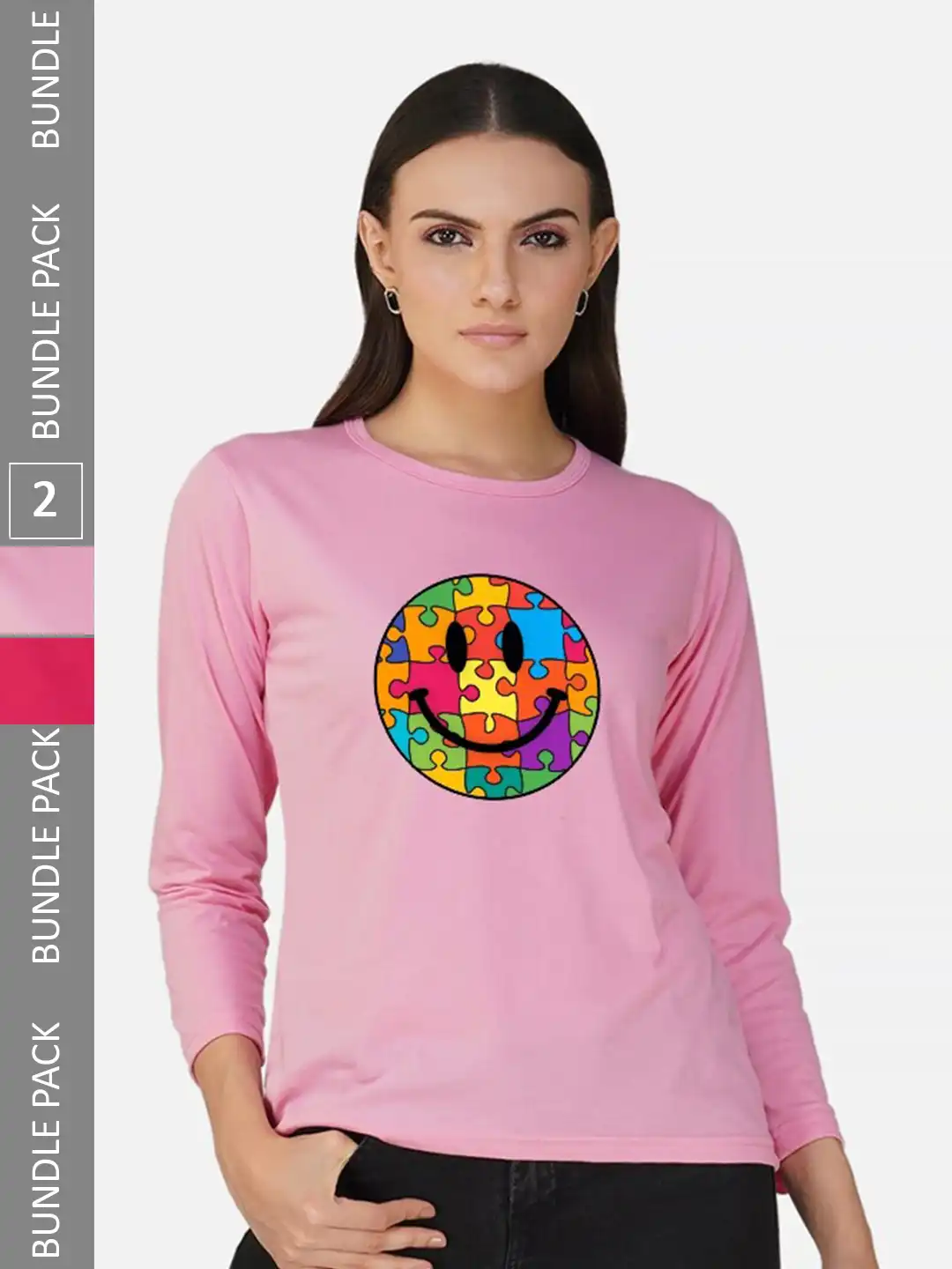 Buy CHOZI Pack Of 2 Graphic Printed Long Sleeves Cotton T-shirt