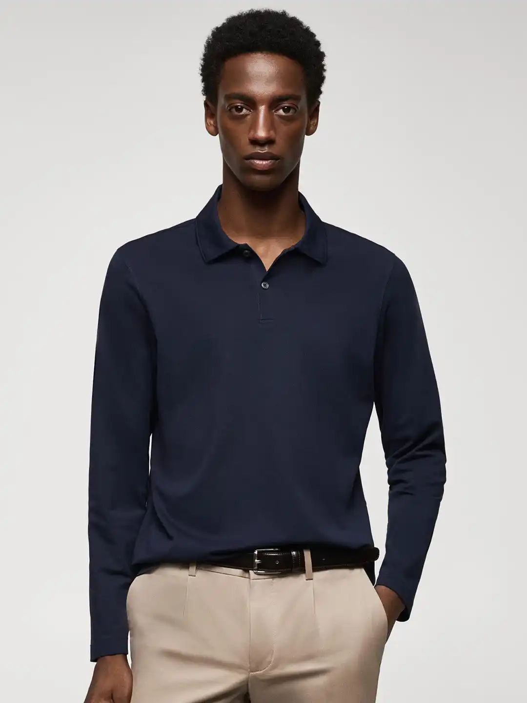 トップス MAN-TLE LongSleeve Polo sizeM Buy MANGO MAN Long Sleeve Polo Collar T-shirt - Tshirts for Men