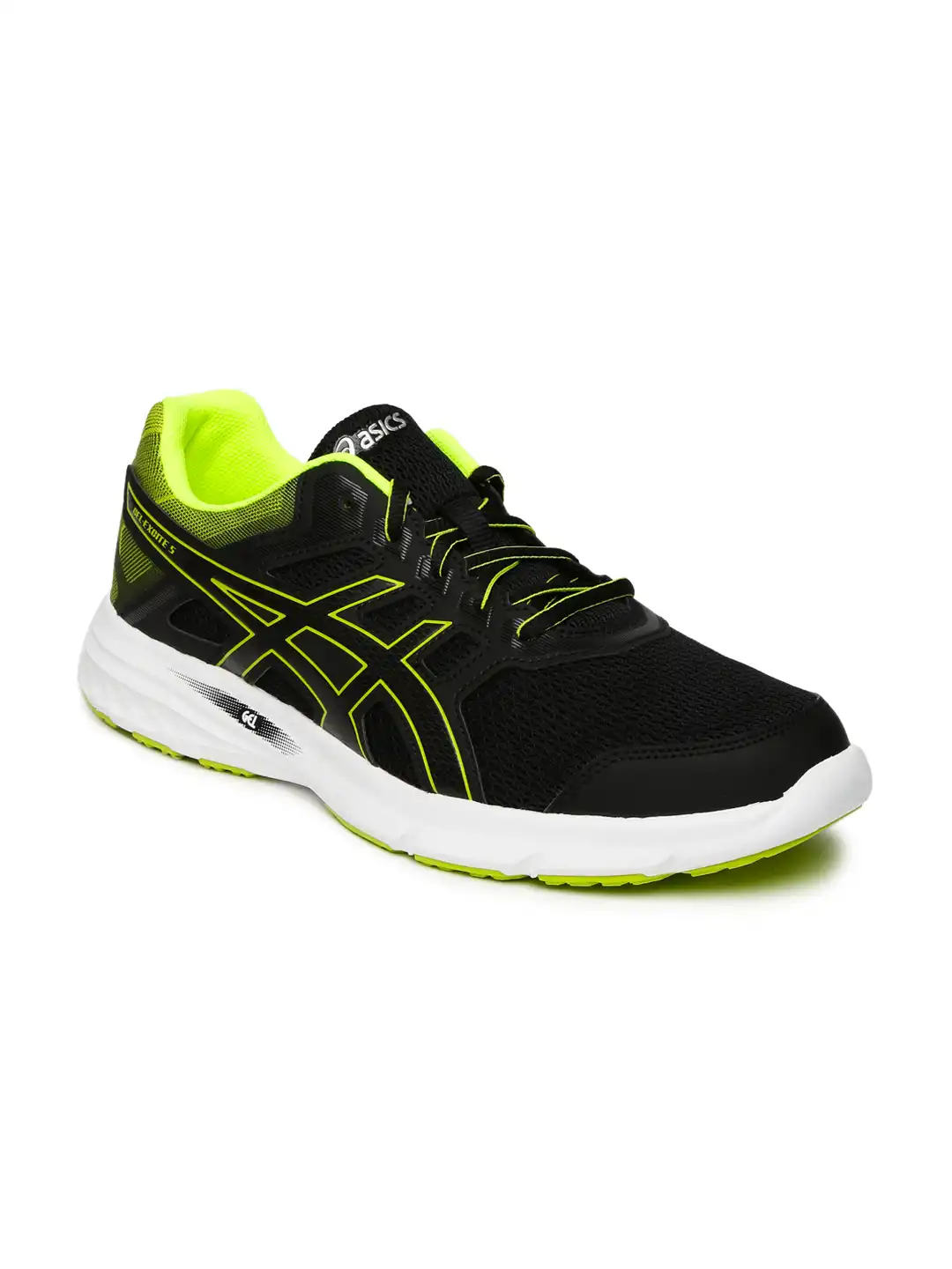 Buy ASICS Men Black & Lime Green GEL-EXCITE 5 Running Shoes