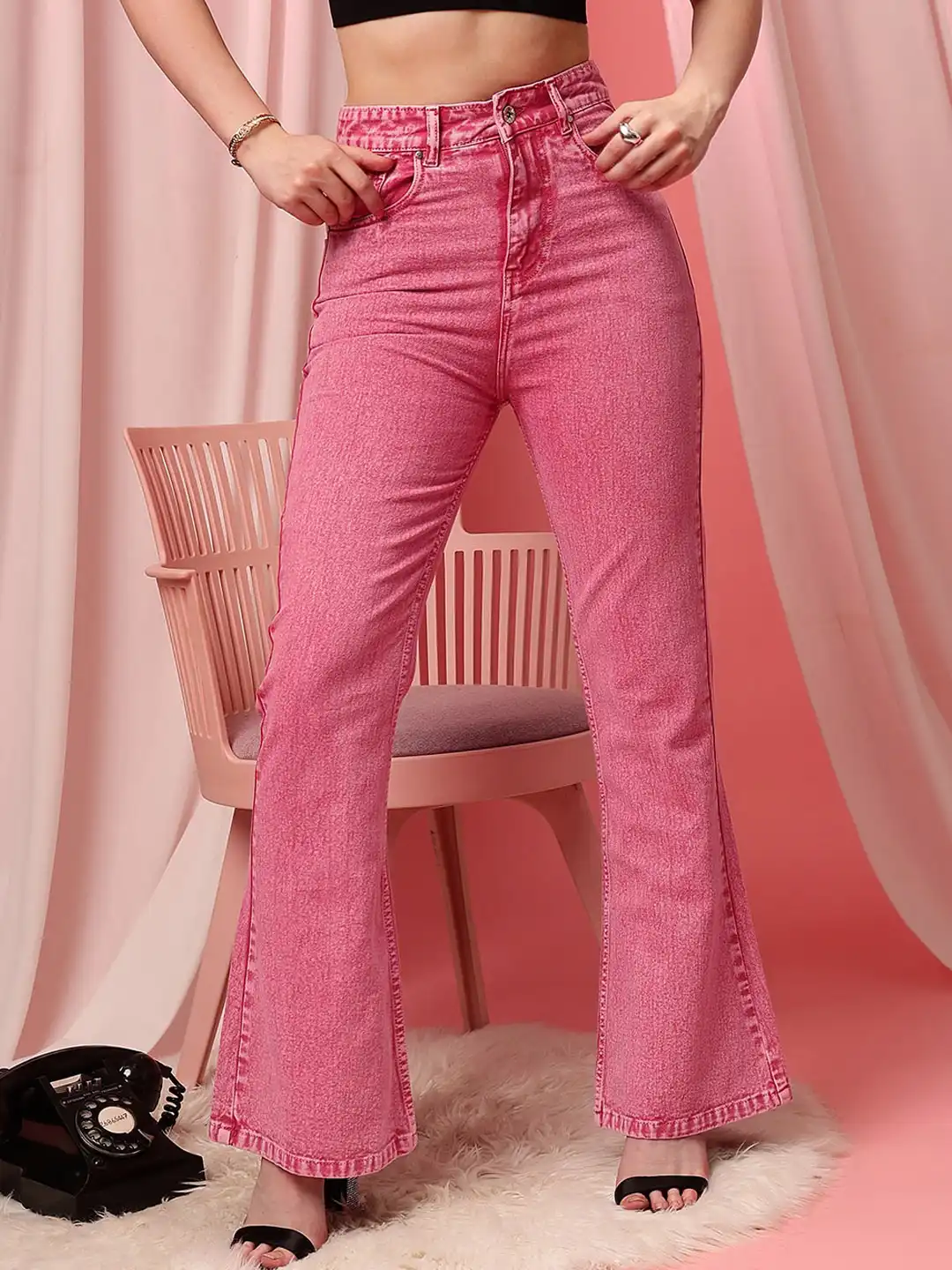 Buy STREET 9 Women Comfort Bootcut High-Rise Pure Cotton Jeans