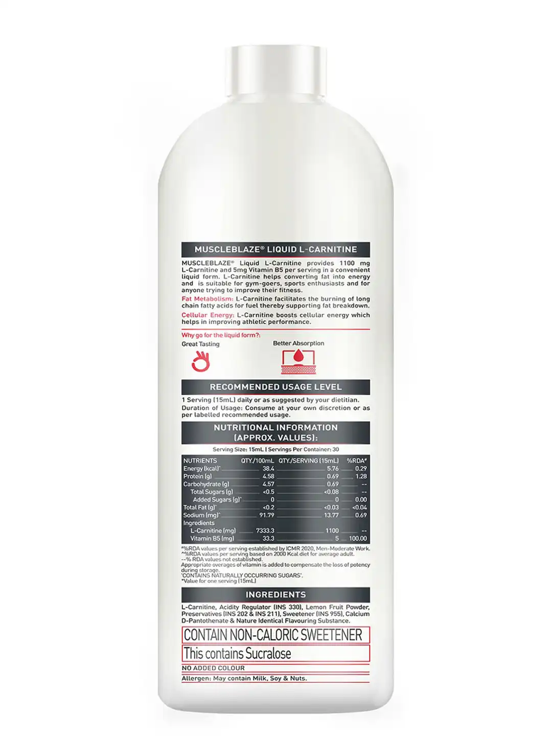 Buy MuscleBlaze Liquid L-Carnitine with Branded Carnipure - Lemon Lime  Flavour - 450ml - Weight Loss Supplements for Unisex 25073086 | Myntra