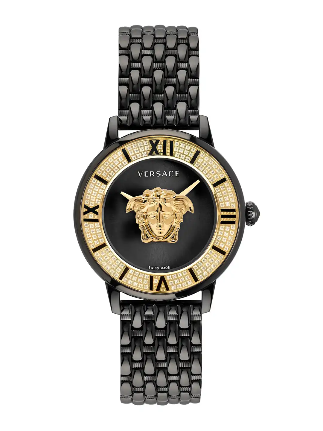 Buy Versace Women Embellished Dial & Stainless Steel Bracelet