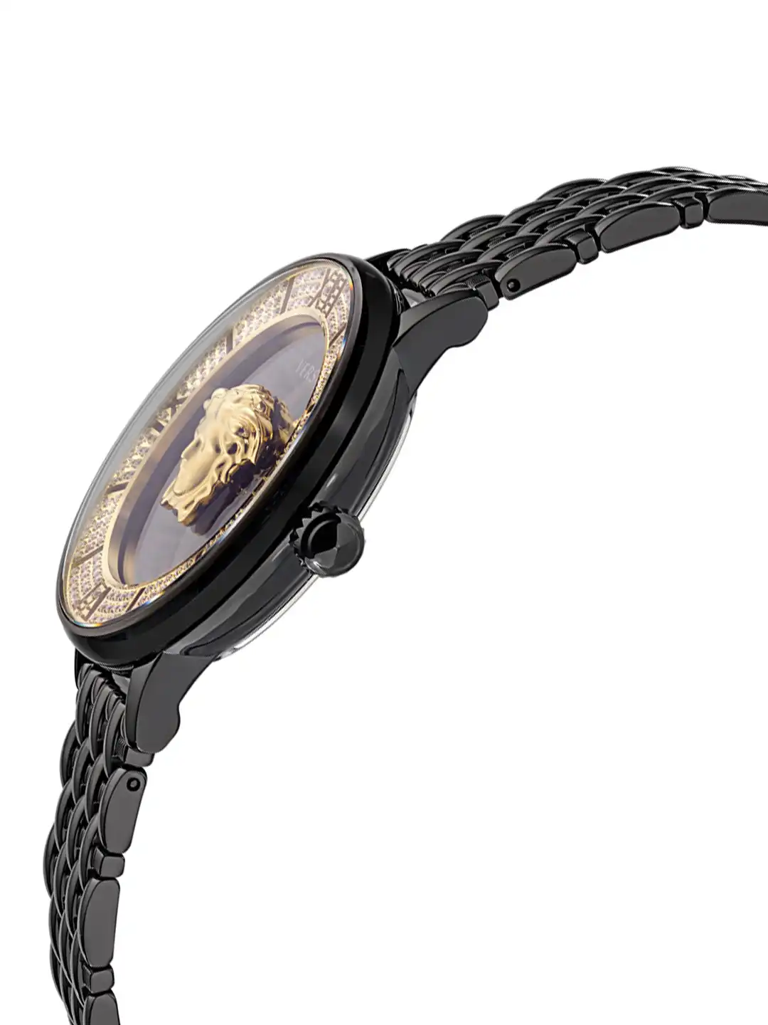 Buy Versace Women Embellished Dial & Stainless Steel Bracelet