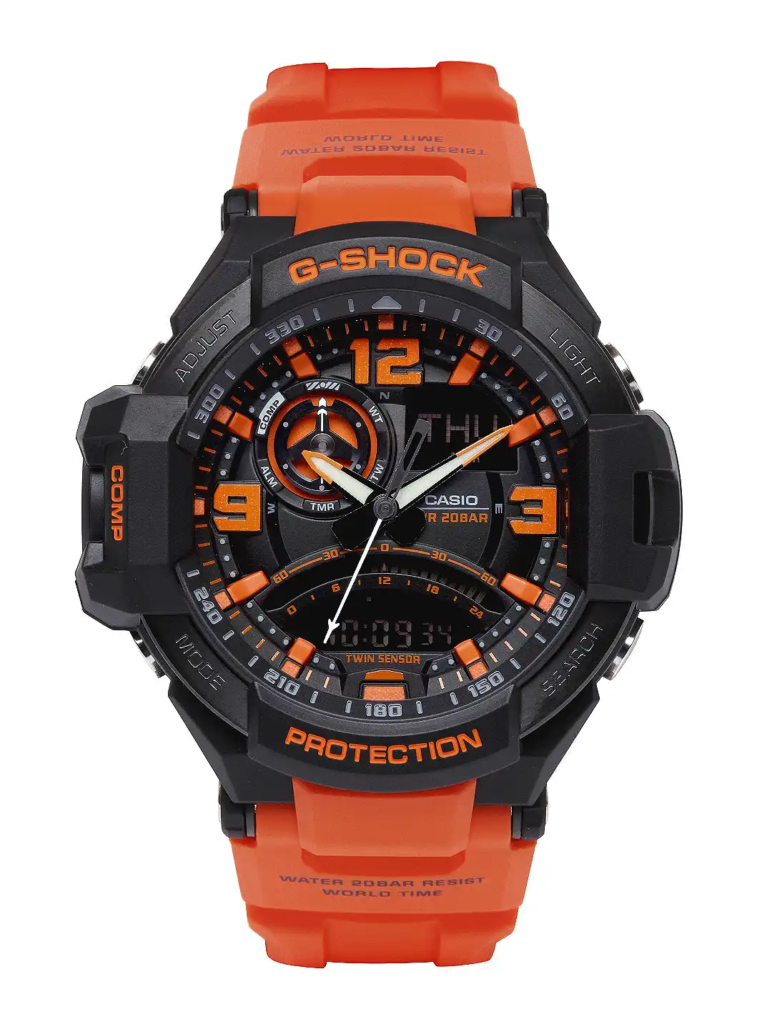 Buy CASIO G-Shock Men Orange & Black Dial Analogue-Digital Watch