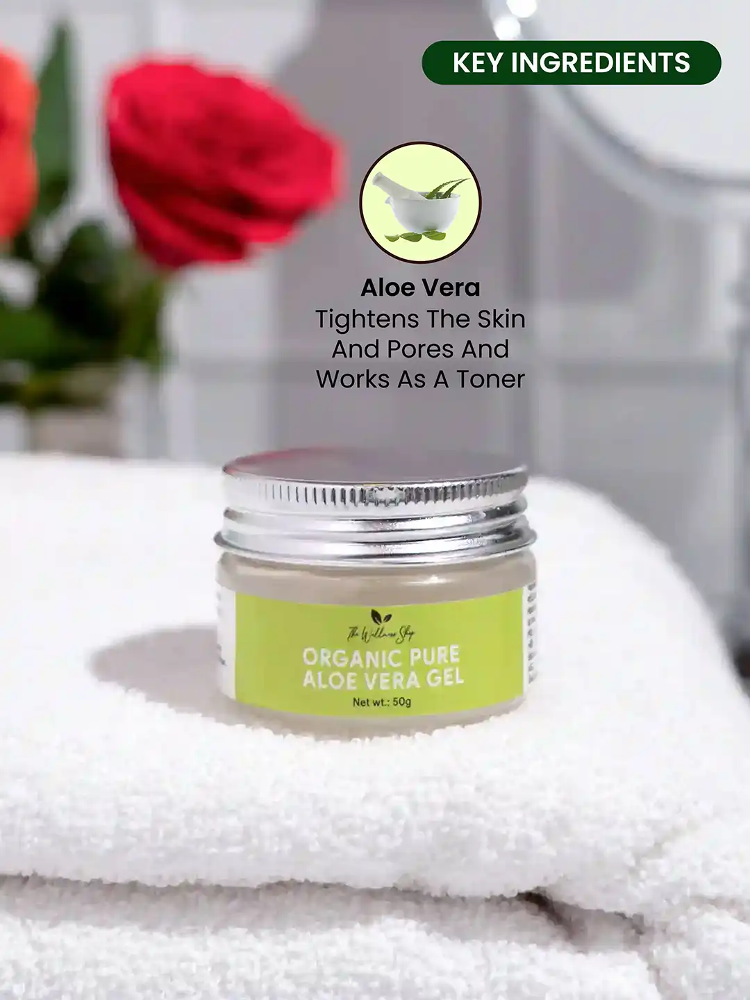 Buy The Wellness Shop Organic Pure Aloe Vera Face Gel - 50g - Serum and Gel  for Unisex 25125552 | Myntra