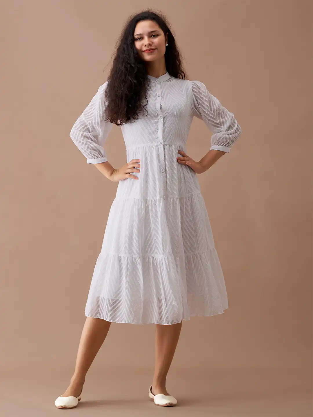 a line sweater dress knee length Knee Length Chinese Style Sweater Dress with Frog Button Cuff main image 1