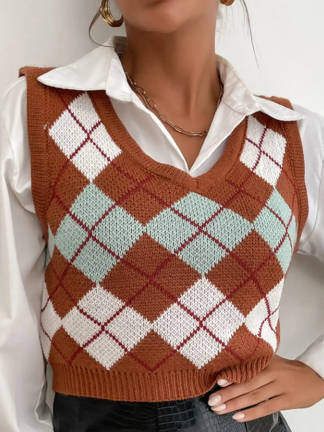 トップス THE RERACS SCARF COLLAR PULLOVER VEST THE RERACS SCARF COLLAR PULLOVER VESTトップス THE RERACS SCARF