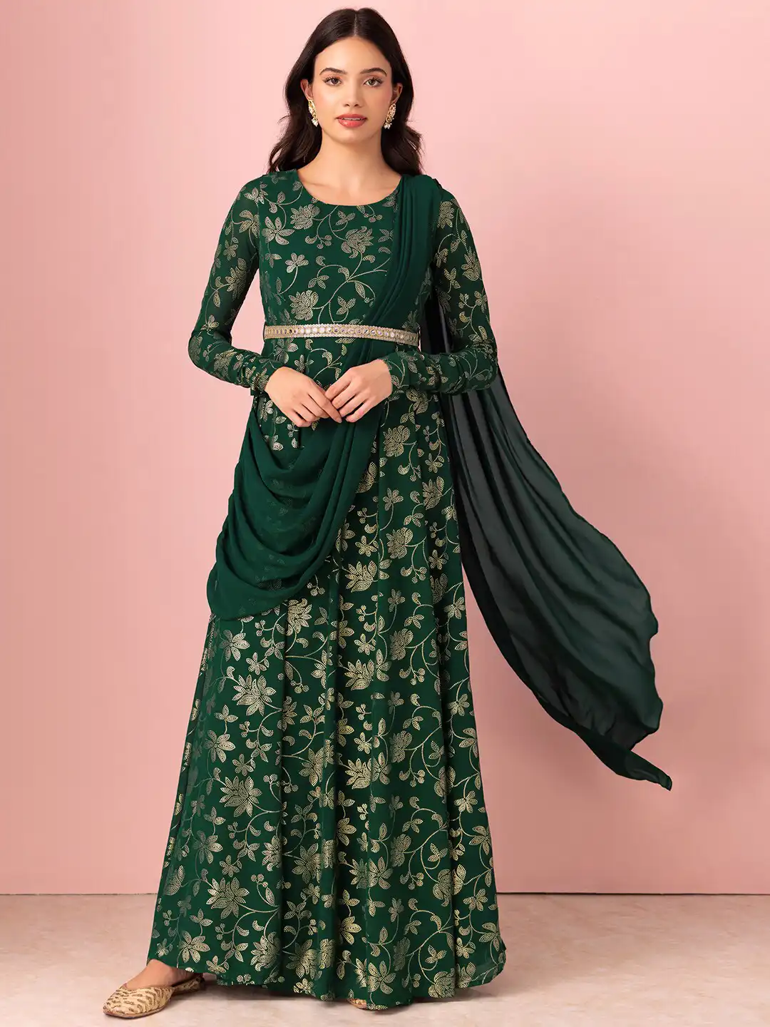 indya green dress Deep Green Cinched Long Sleeve Satin Dress – PinkBlush