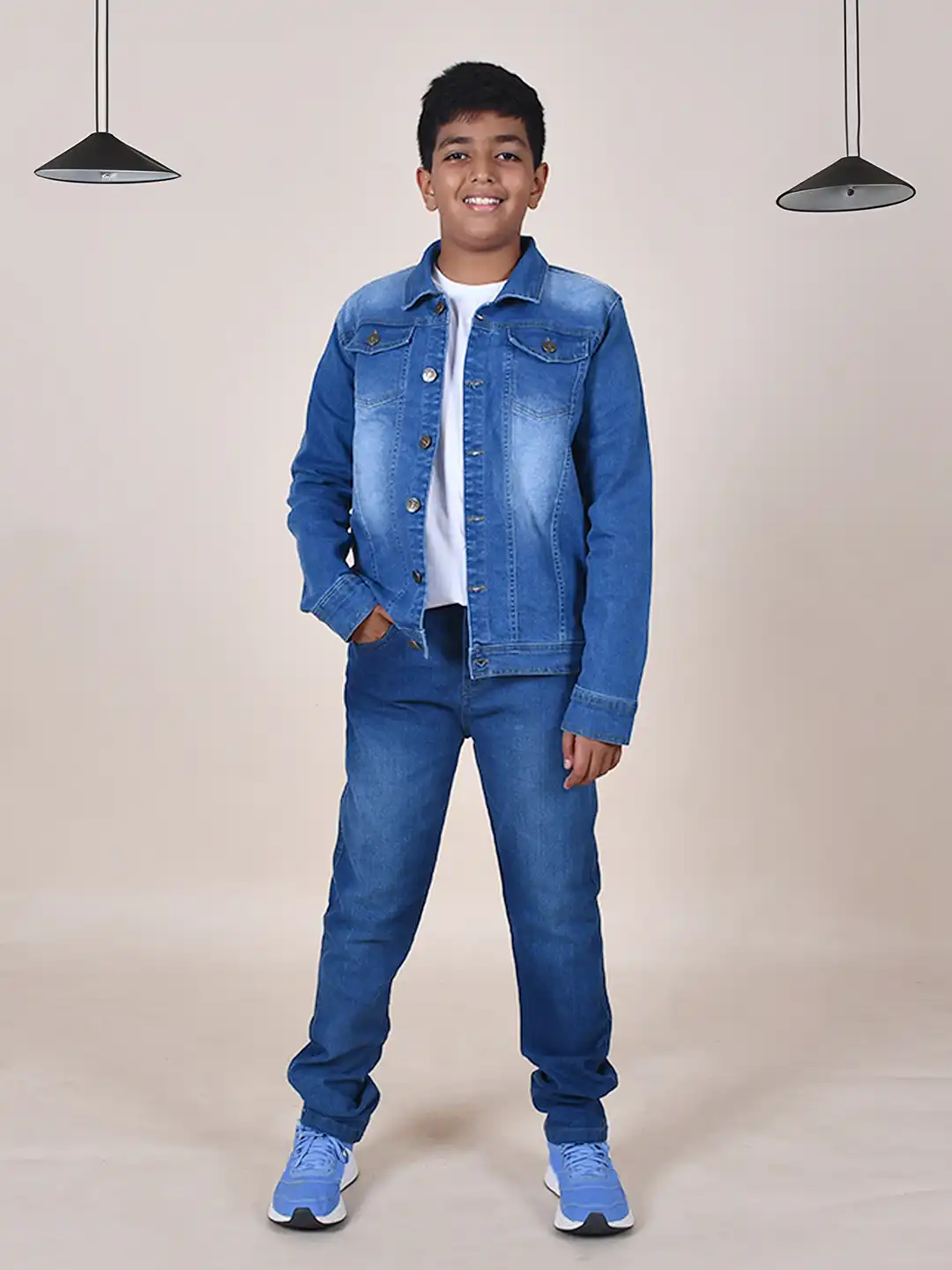 Buy KiddoPanti Boys Washed Crop Denim Jacket - Jackets for Boys