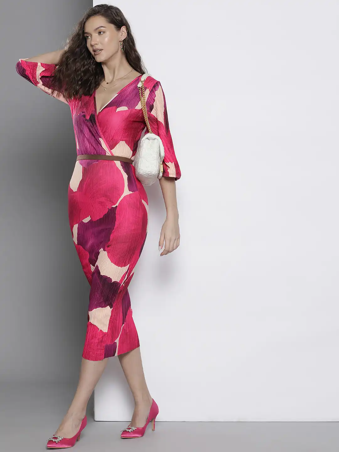 pink long sleeve dress maxi Petal and Pup Women's Ilyana Long Sleeve Maxi Dress