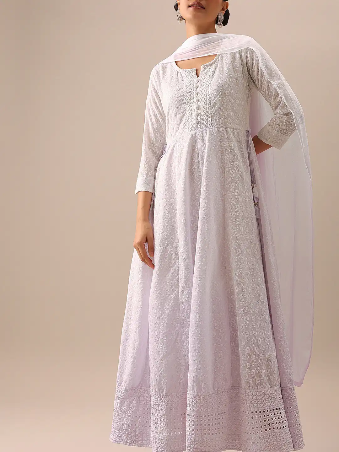 Buy KALKI Fashion Chikankari Embroidered Anarkali Ethnic Dress With Dupatta  - Ethnic Dresses for Women 25517210 | Myntra