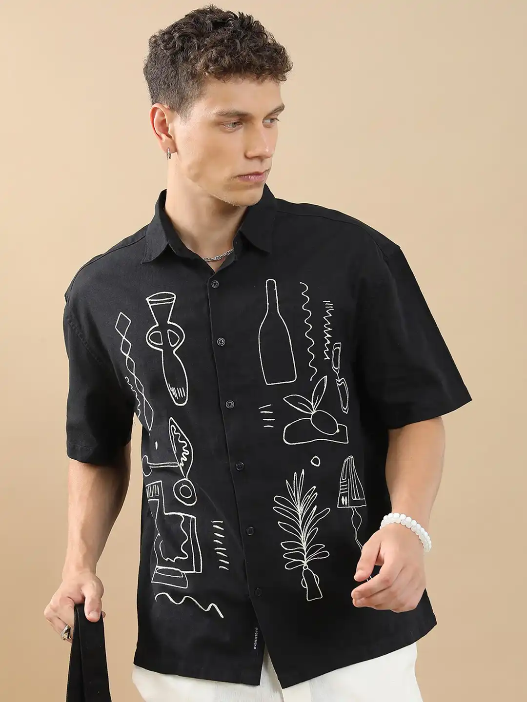 Buy HIGHLANDER Embroidered Drop-Shoulder Sleeves Oversized Casual