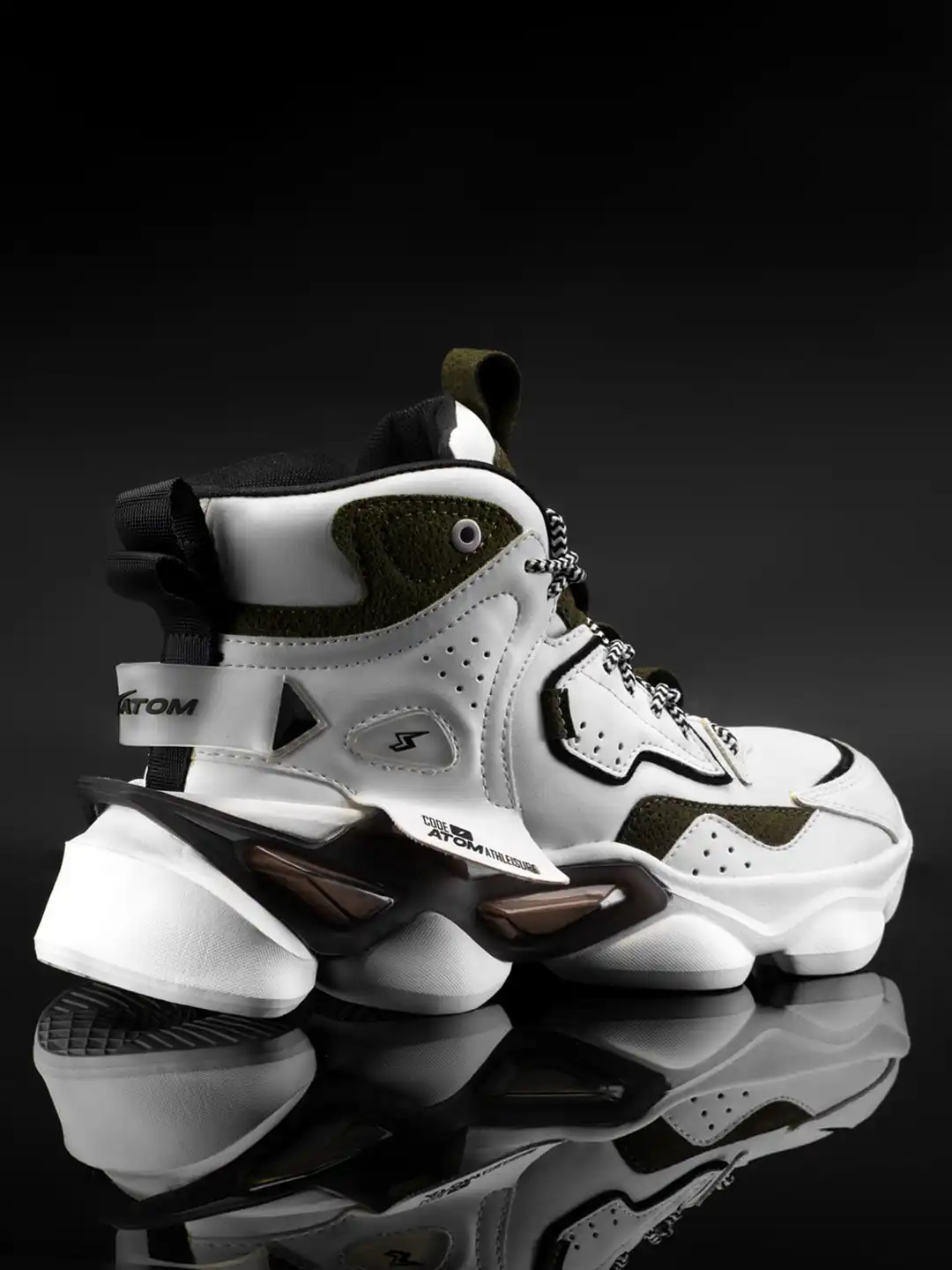 。ATOM5 Buy Atom Men Colourblocked Mesh Mid-Top Sneakers - Casual Shoes