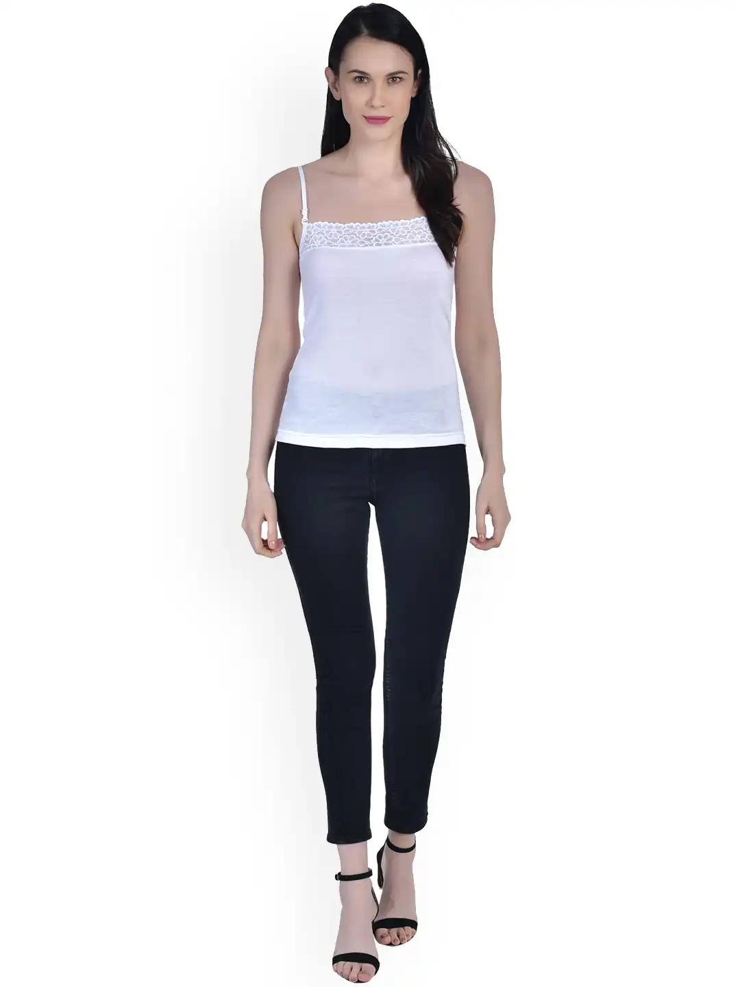 Buy Aimly Women Pack Of 2 Cotton Adjustable Strap Lace Camisole