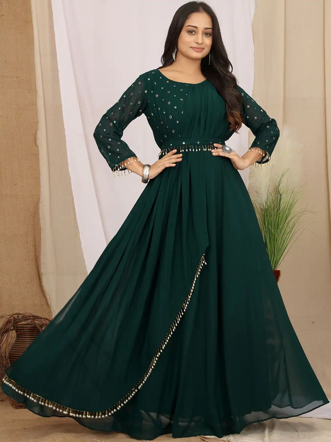 Buy KALINI Ethnic Motifs Embroidered Pleated Detailed Maxi Ethnic Dress With Belt - Ethnic Dresses for Women 25700838 | Myntra Buy KALINI Ethnic Motifs Embroidered Pleated Detailed Maxi Ethnic Dress With Belt - Ethnic Dresses for Women 25700838 | Myntra