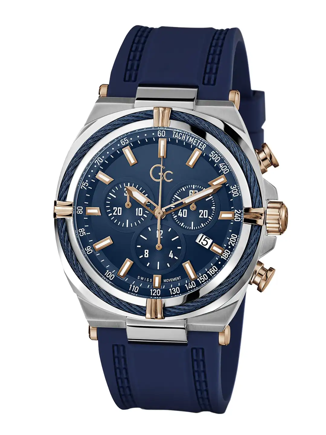 Buy Guess Collection Round 43mm Blue Dial Analog Men Watch