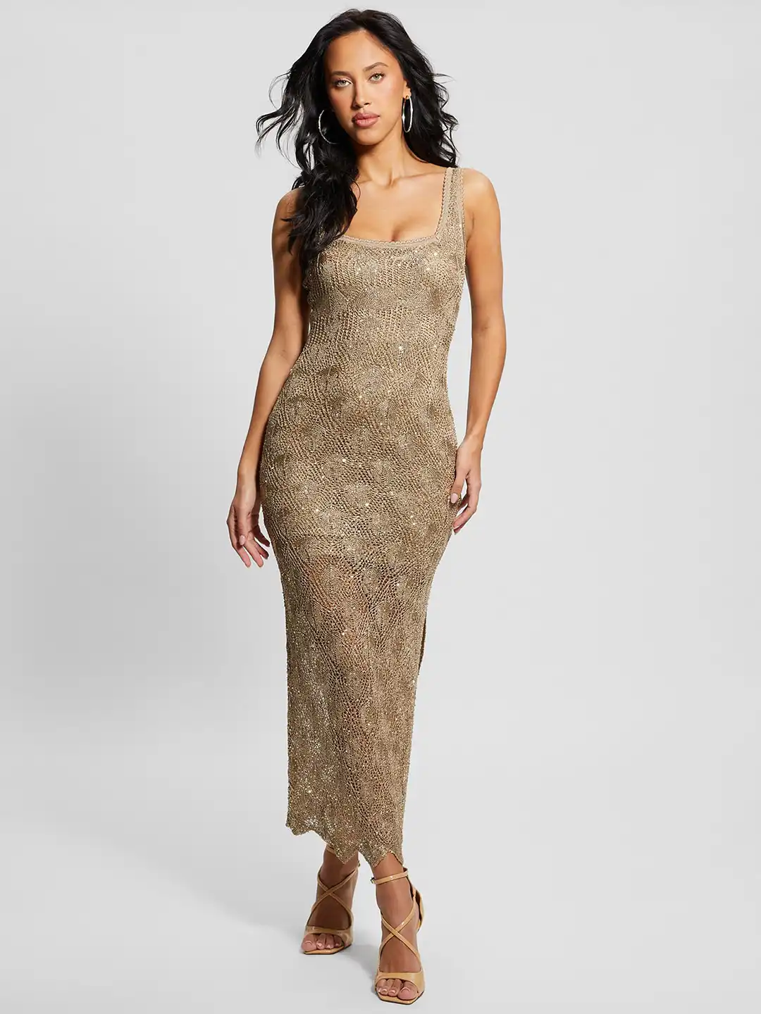 Buy GUESS Embellished Shoulder Straps Sleeveless Bodycon Dress - Dresses  for Women 25899952 | Myntra