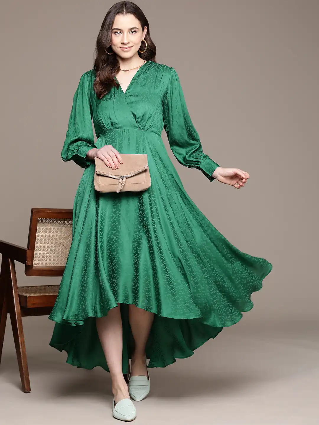 Buy Ritu Kumar Self Design Bishop Sleeve Maxi Dress - Dresses for Women  25945874 | Myntra