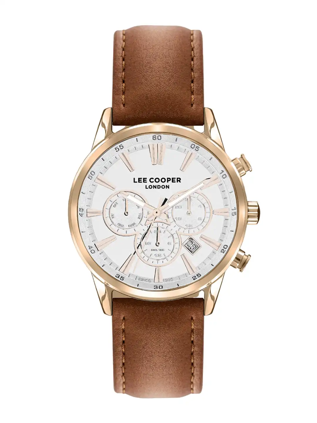 Buy Lee Cooper Men Textured Dial & Leather Straps Analogue Multi