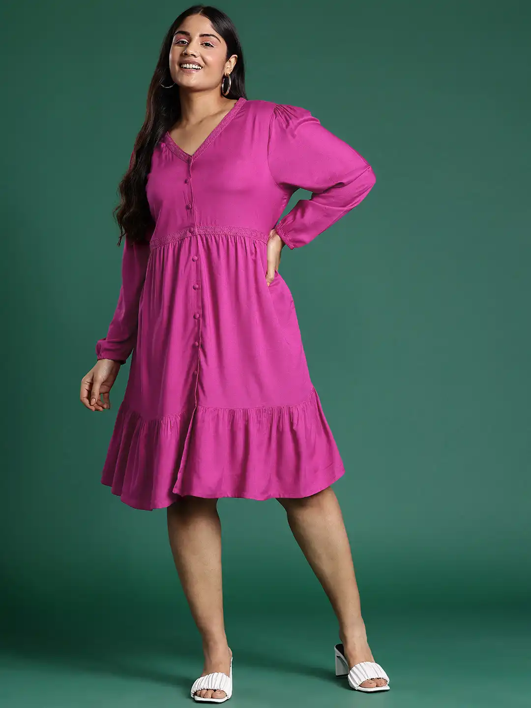 Buy DressBerry Curve Plus Size Tiered A-Line Dress - Dresses for Women  25981616 | Myntra