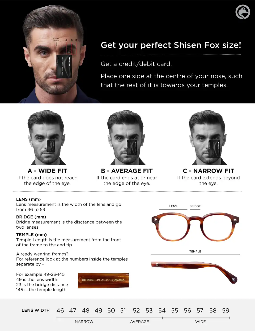 Buy Shisen Fox SHINZO MATTE BLACK Unisex Eyeglass 52 - Frames for