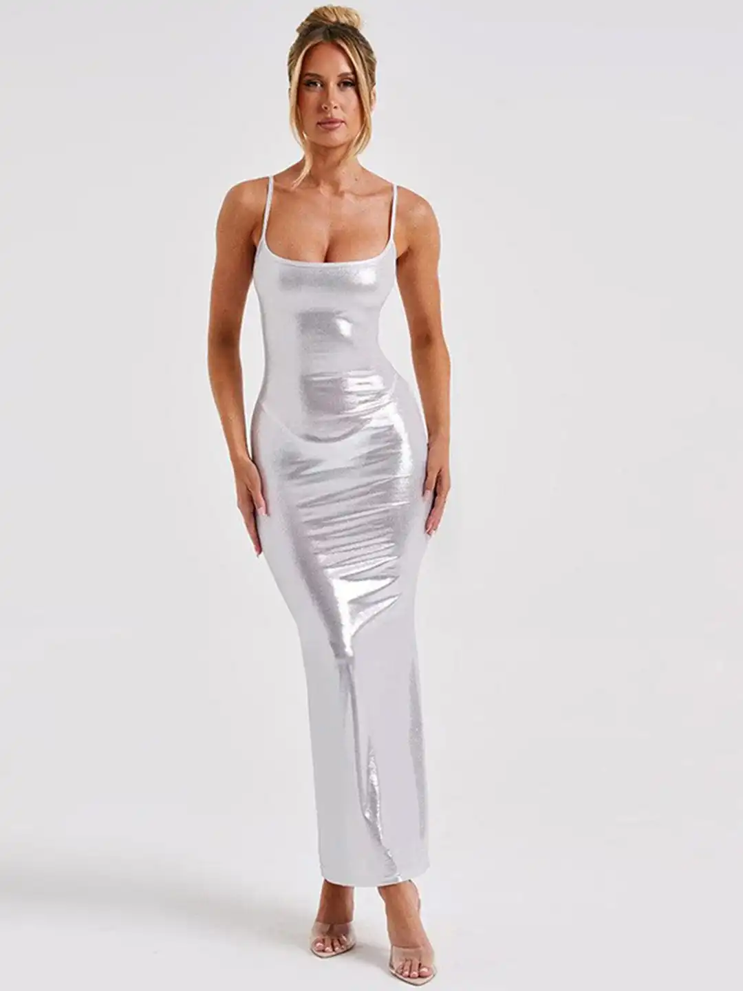 silver bodycon maxi dress Buy StyleCast Silver-Toned - Dresses for Women 26089076 This elegant gown features guest-yellow Eterne - Long Sleeve Color:Muted Satin Whisper Blue