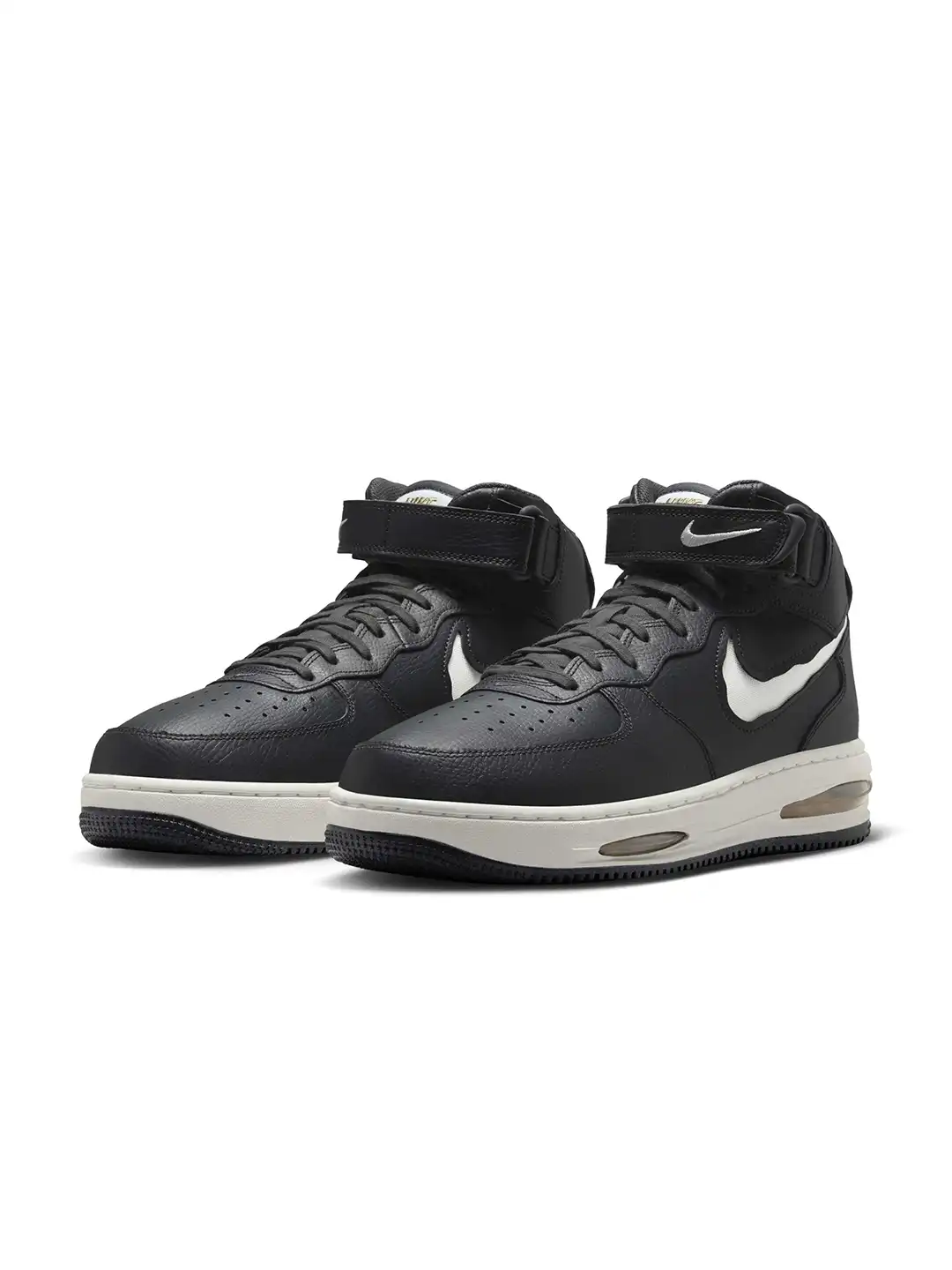 nike air force black white high