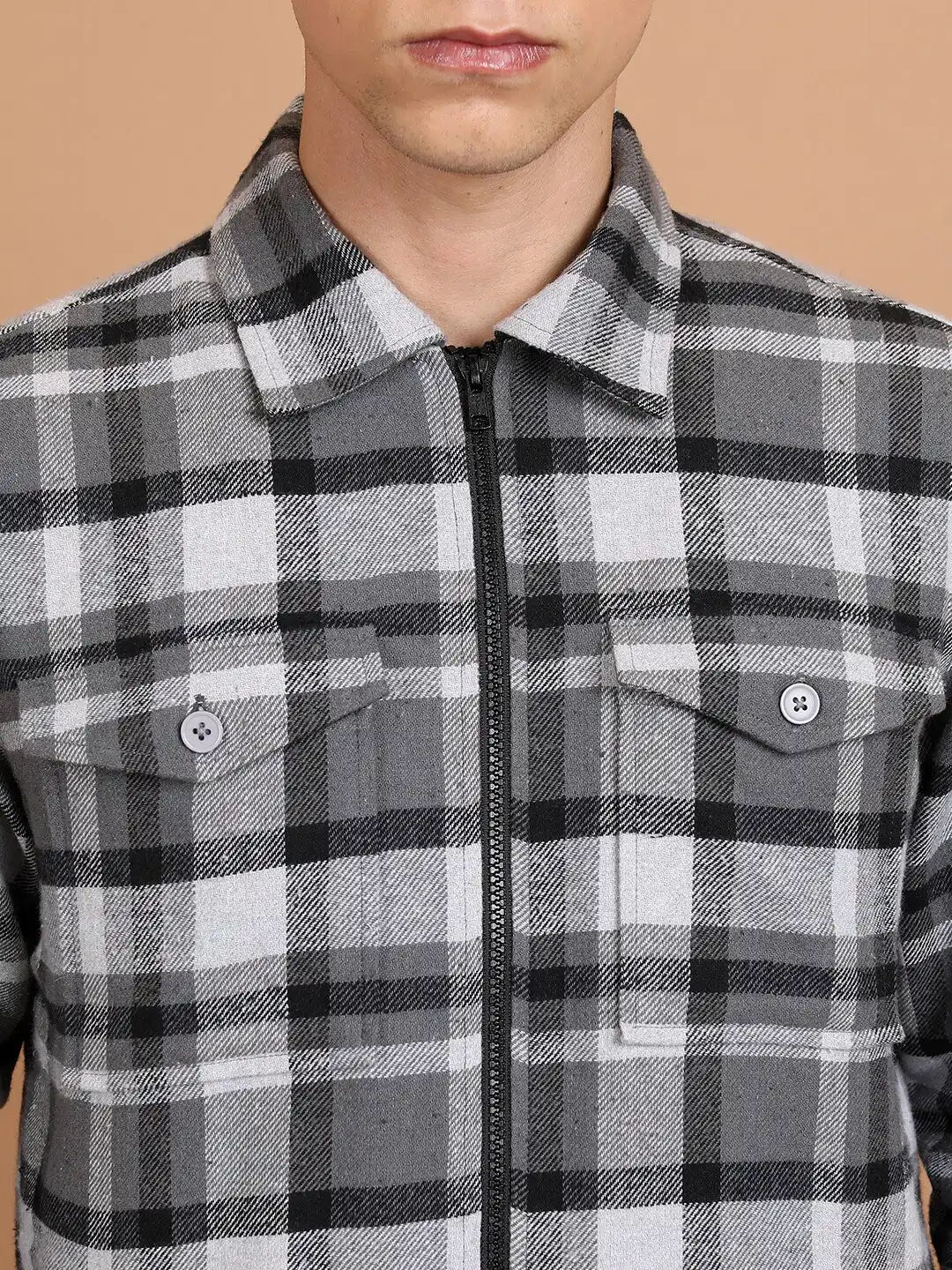 Buy HIGHLANDER Checked Open Front Flannel Checked Shirt - Shackets
