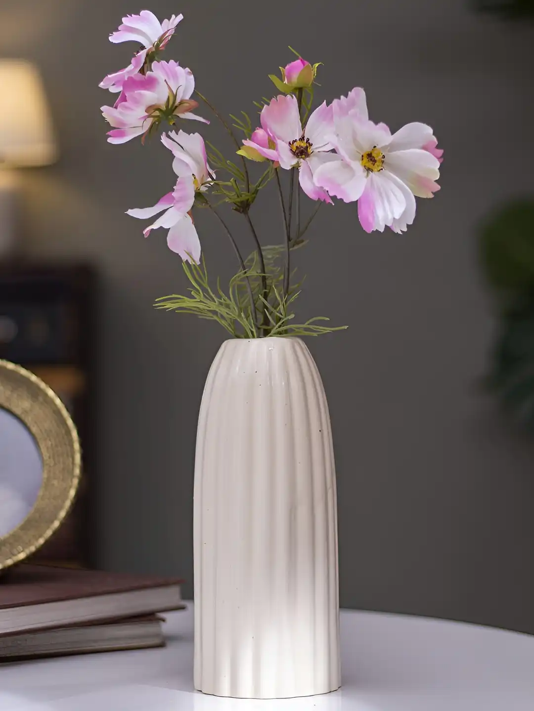 Buy The Decor Lane Modern Decorative Off White Textured Ceramic