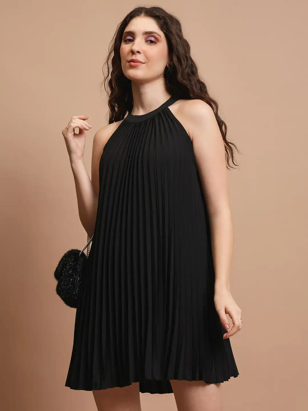 Buy Tokyo Talkies Black Accordion Pleated Sleeveless A-Line Mini Dress -  Dresses for Women 26206672 | Myntra